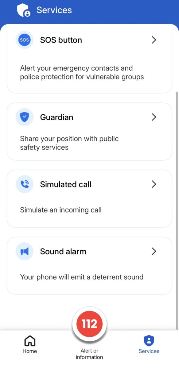 ALERTCOPS App 服務列表，可以看到 Guardian 這個訂閱選項