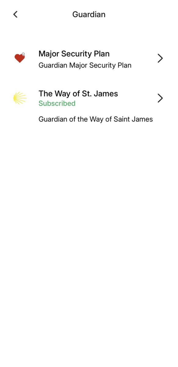 ALERTCOPS App 顯示已經成功訂閱（subscribed）Guardian 的畫面